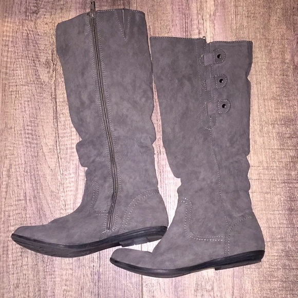 Suede Gray Boots - Picture 2 of 2